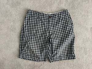 Aeropostale Flat Front Shorts Size 30 Green Black Plaid Check Gingham